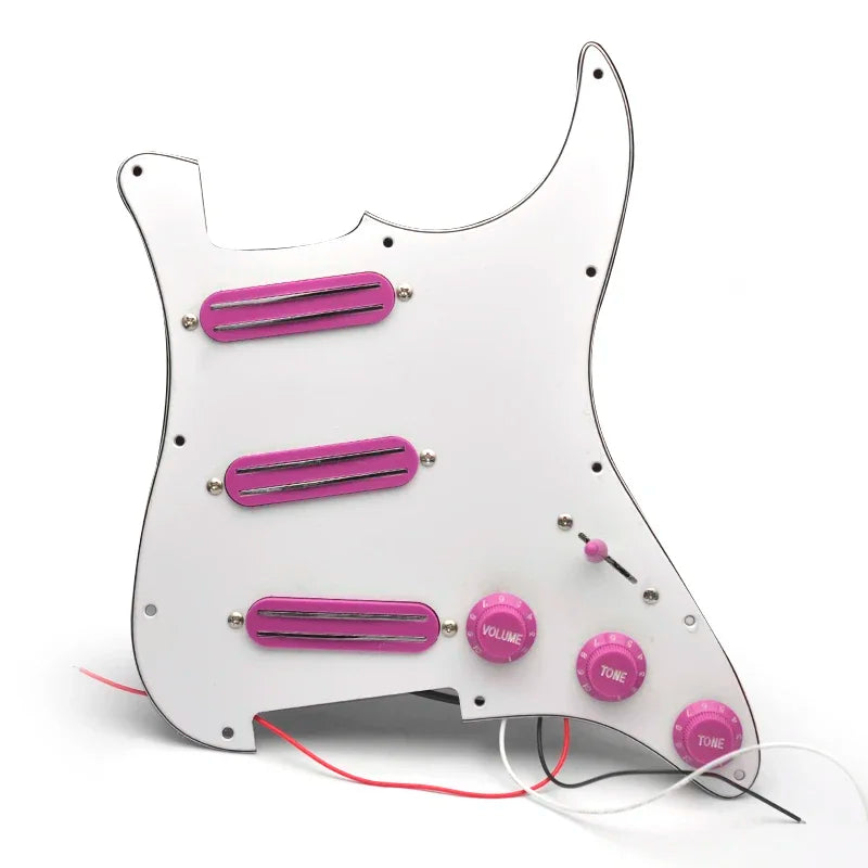 SSS Prewired Loaded Electric Guitar Pickguard Set Dual Rail Pickups For Fender Stratocaster Strat