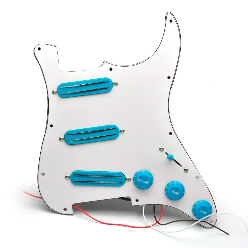 SSS Prewired Loaded Electric Guitar Pickguard Set Dual Rail Pickups For Fender Stratocaster Strat