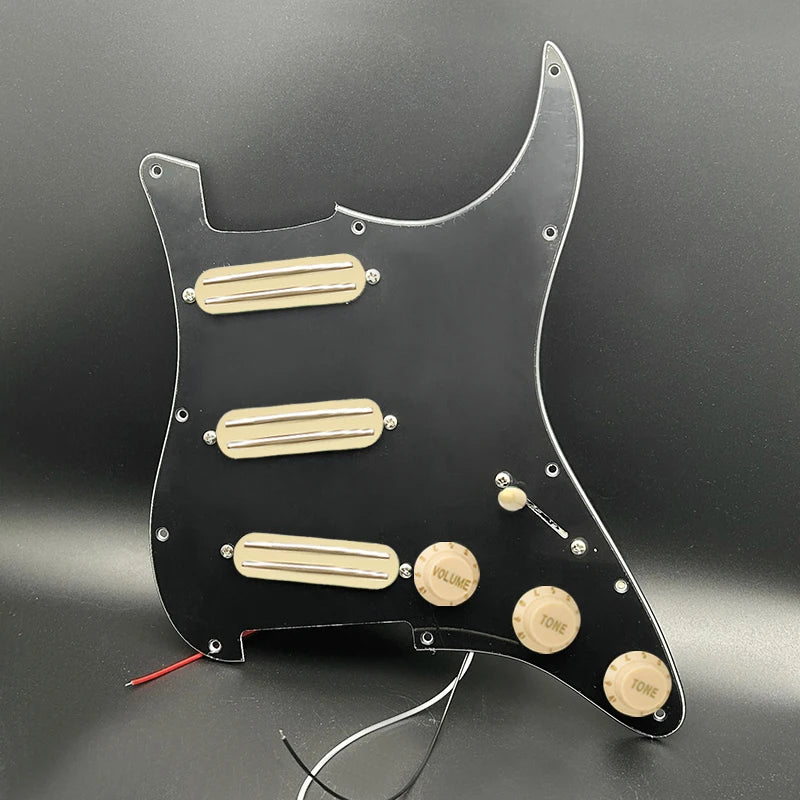 SSS Prewired Loaded Electric Guitar Pickguard Set Dual Rail Pickups For Fender Stratocaster Strat