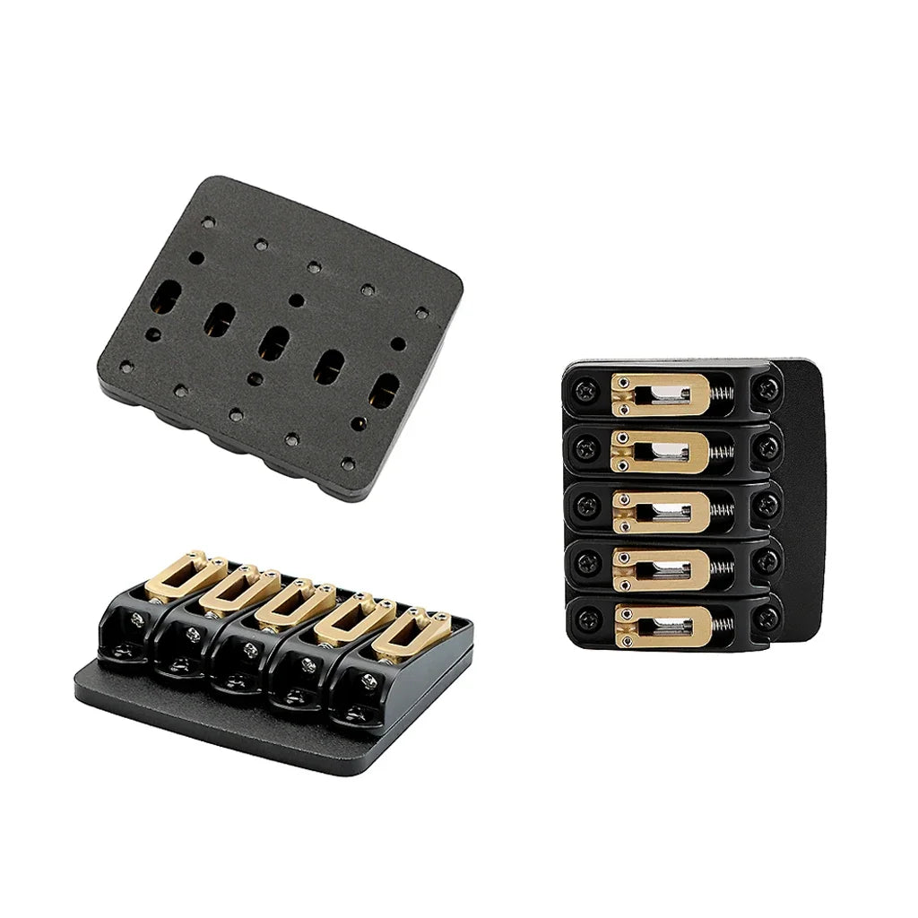 5 String Bass Bridge with Copper Saddles