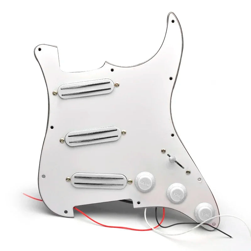 SSS Prewired Loaded Electric Guitar Pickguard Set Dual Rail Pickups For Fender Stratocaster Strat