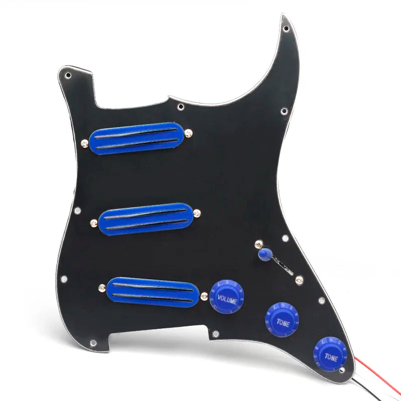 SSS Prewired Loaded Electric Guitar Pickguard Set Dual Rail Pickups For Fender Stratocaster Strat