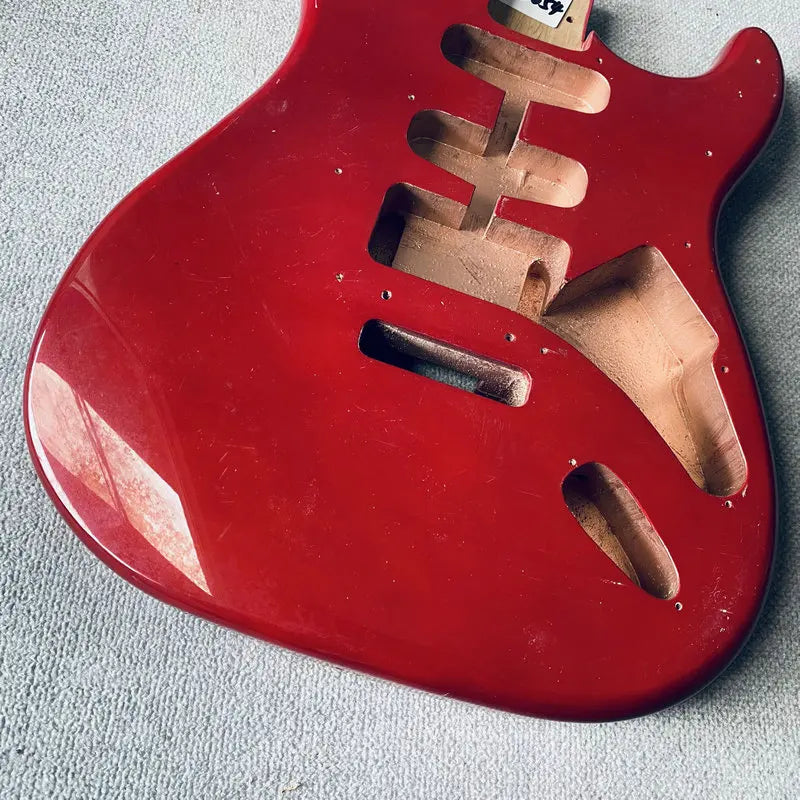 Gloss Red Okoume Wood Guitar HSS Body For Fender Stratocaster Strat