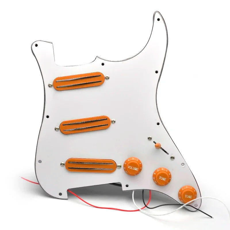 SSS Prewired Loaded Electric Guitar Pickguard Set Dual Rail Pickups For Fender Stratocaster Strat