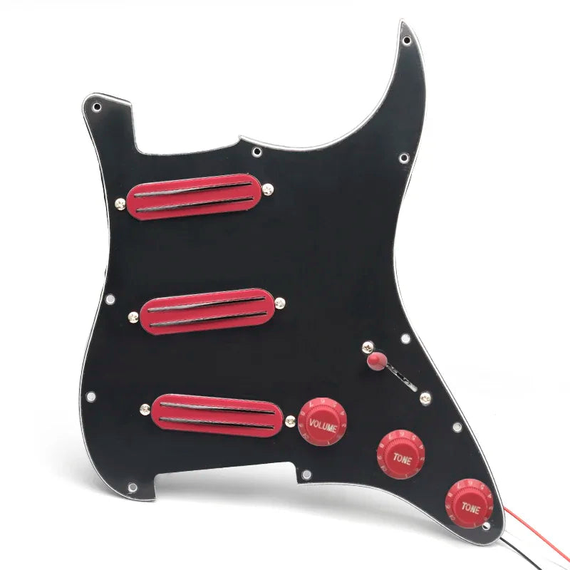 SSS Prewired Loaded Electric Guitar Pickguard Set Dual Rail Pickups For Fender Stratocaster Strat