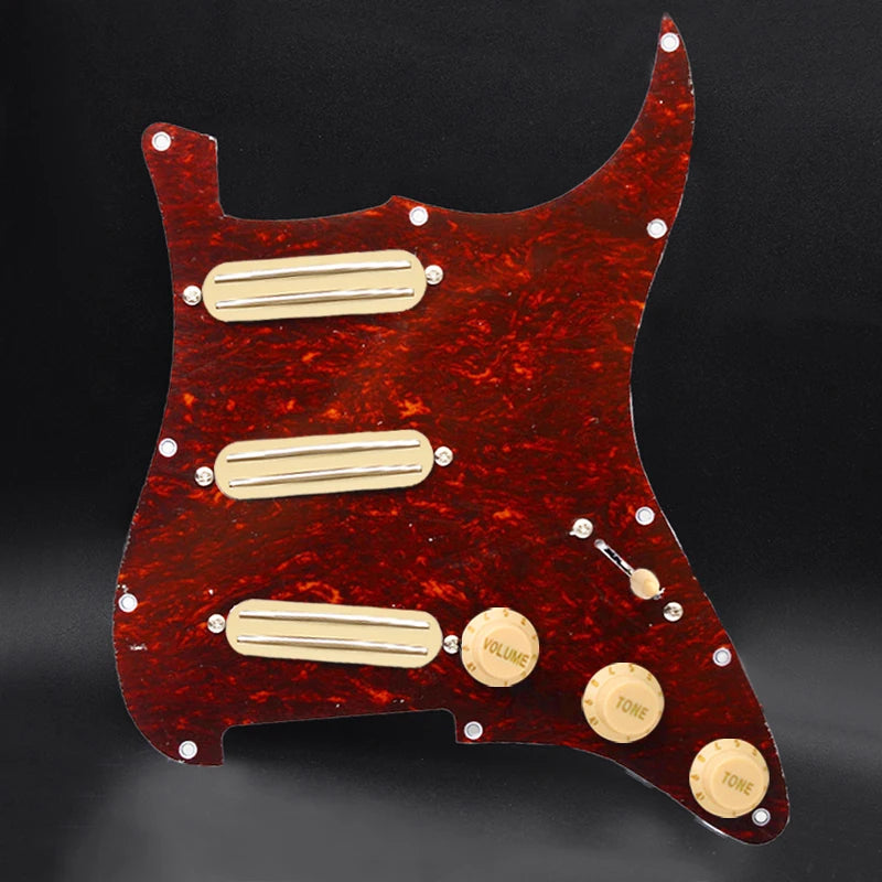 SSS Prewired Loaded Electric Guitar Pickguard Set Dual Rail Pickups For Fender Stratocaster Strat