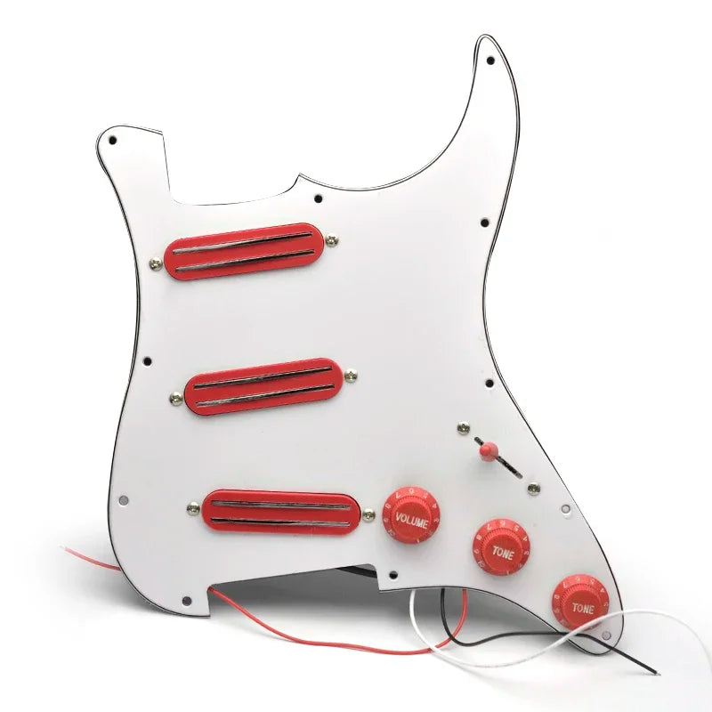 SSS Prewired Loaded Electric Guitar Pickguard Set Dual Rail Pickups For Fender Stratocaster Strat