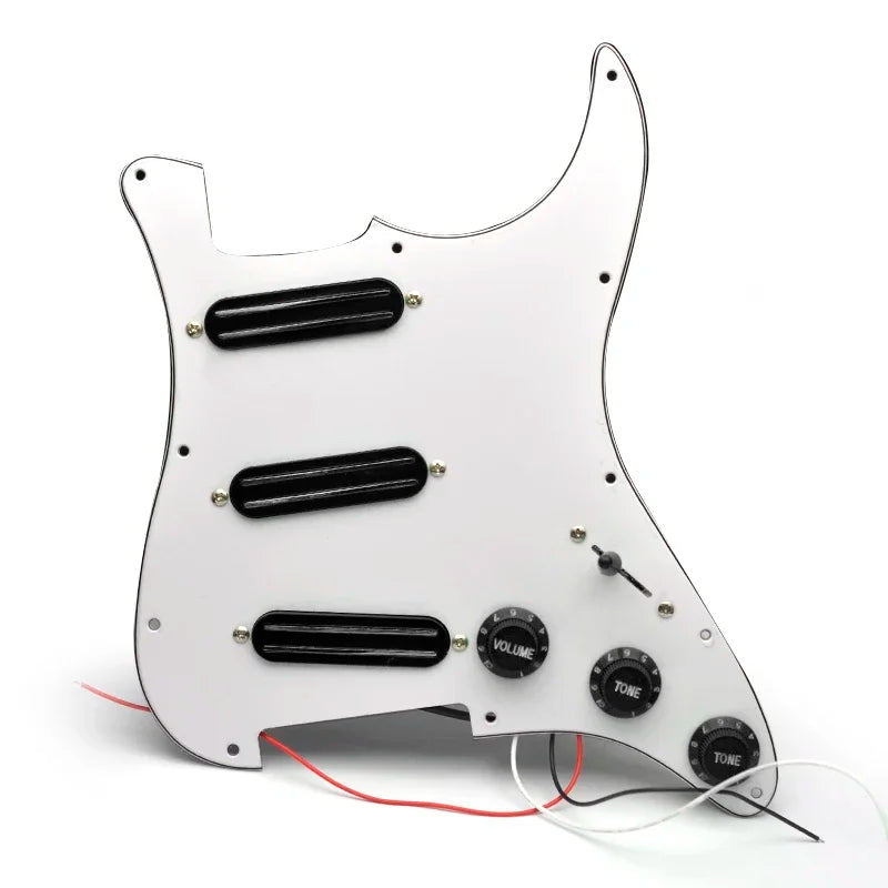SSS Prewired Loaded Electric Guitar Pickguard Set Dual Rail Pickups For Fender Stratocaster Strat