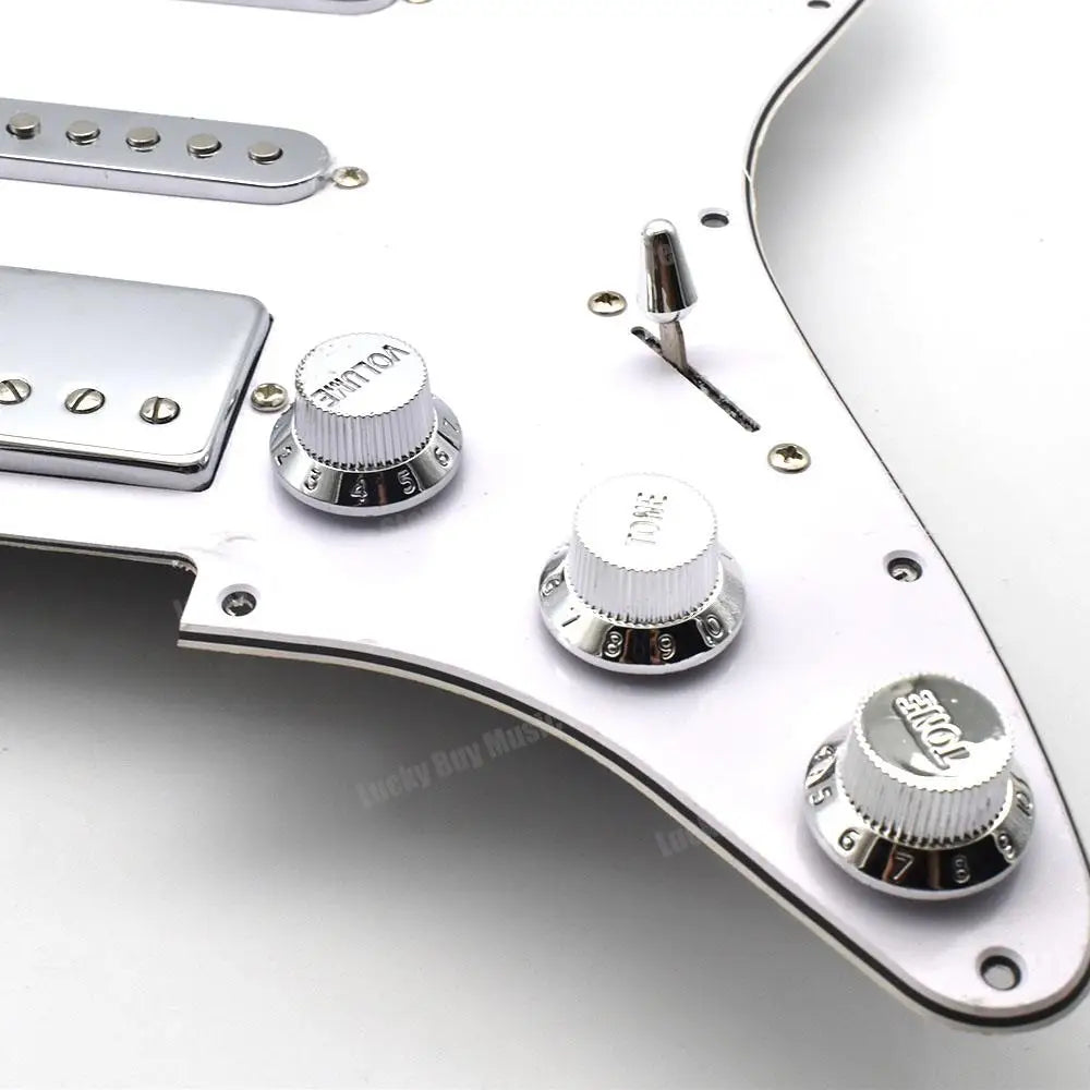 SSH White Loaded Prewired Guitar Pickguard with Multi Switches Wiring Tones For Fender Stratocaster Strat
