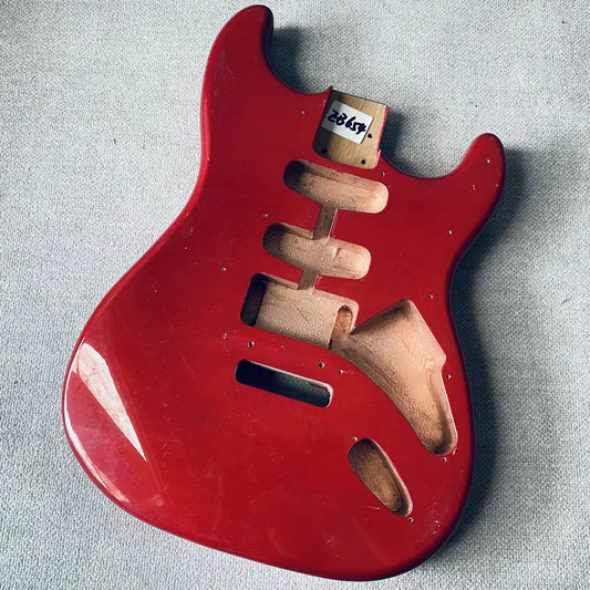 Gloss Red Okoume Wood Guitar HSS Body For Fender Stratocaster Strat