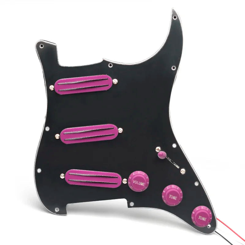 SSS Prewired Loaded Electric Guitar Pickguard Set Dual Rail Pickups For Fender Stratocaster Strat