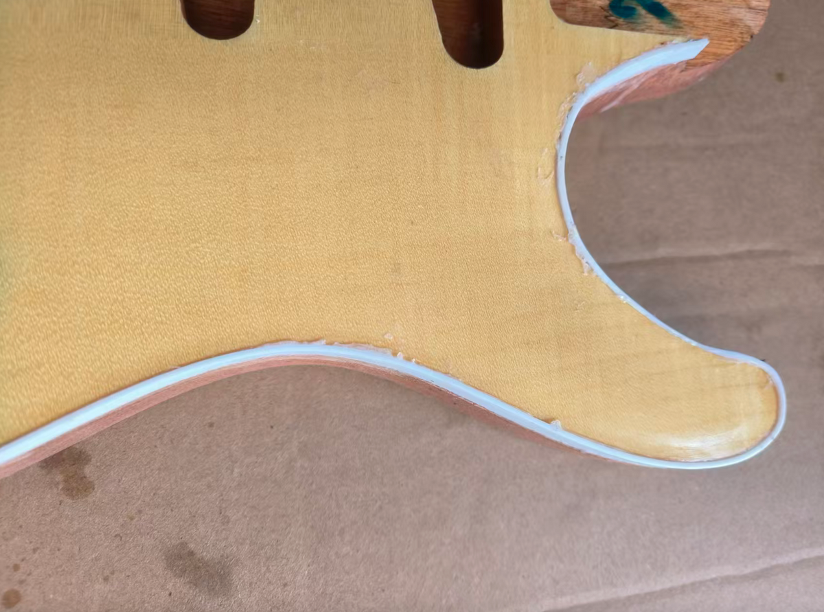 Mahogany Wood HSS Guitar Body with Tiger Maple Top