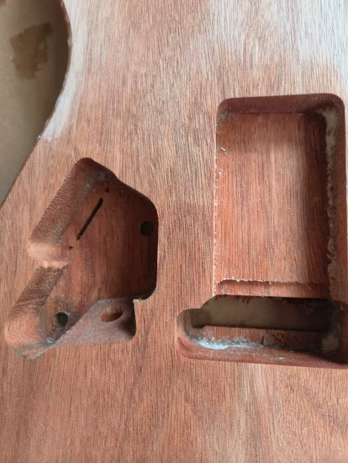 Mahogany Wood HSS Guitar Body with Tiger Maple Top