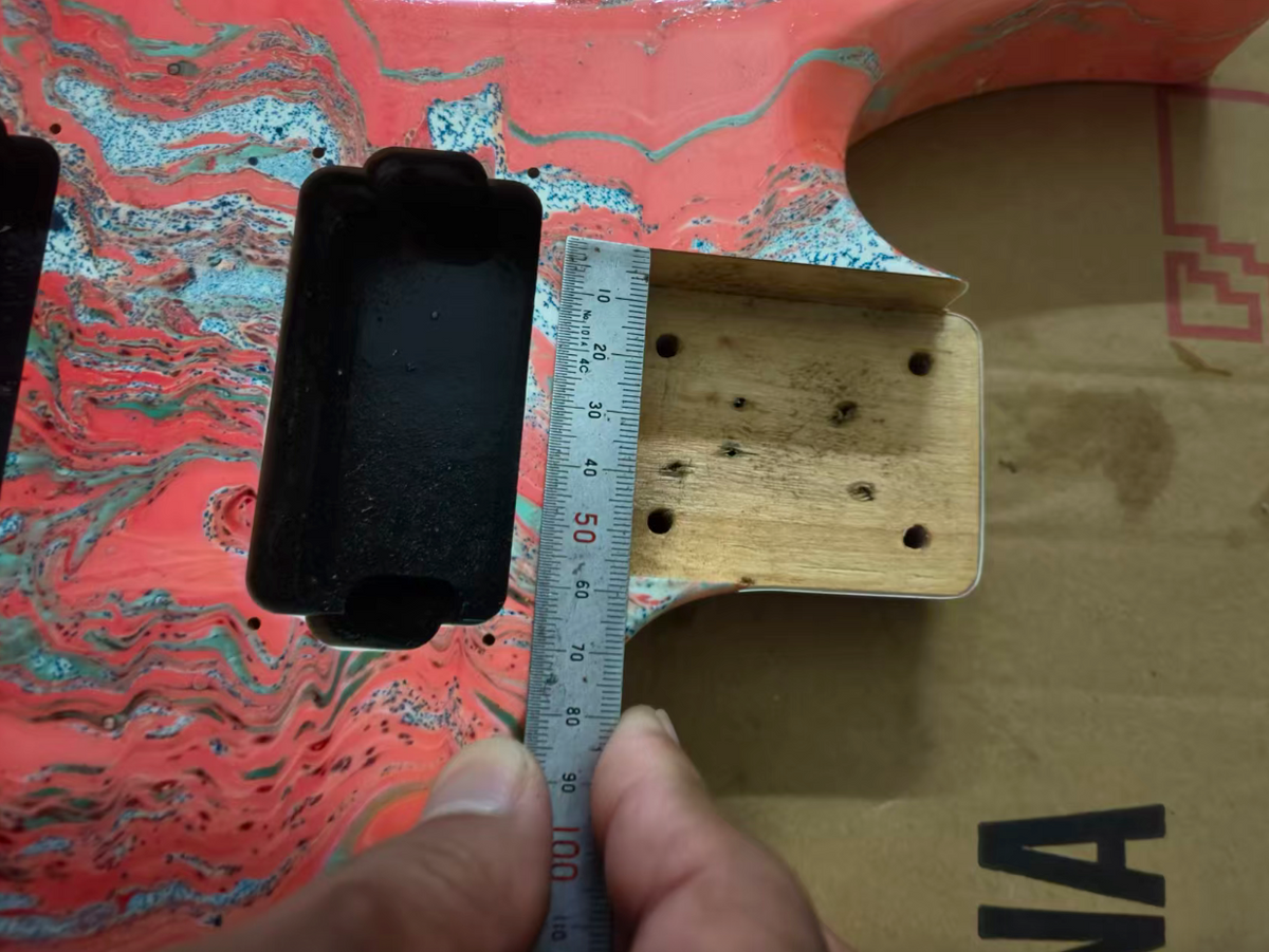 Red Blue Custom Splash Finish Guitar HH Body DIY Project
