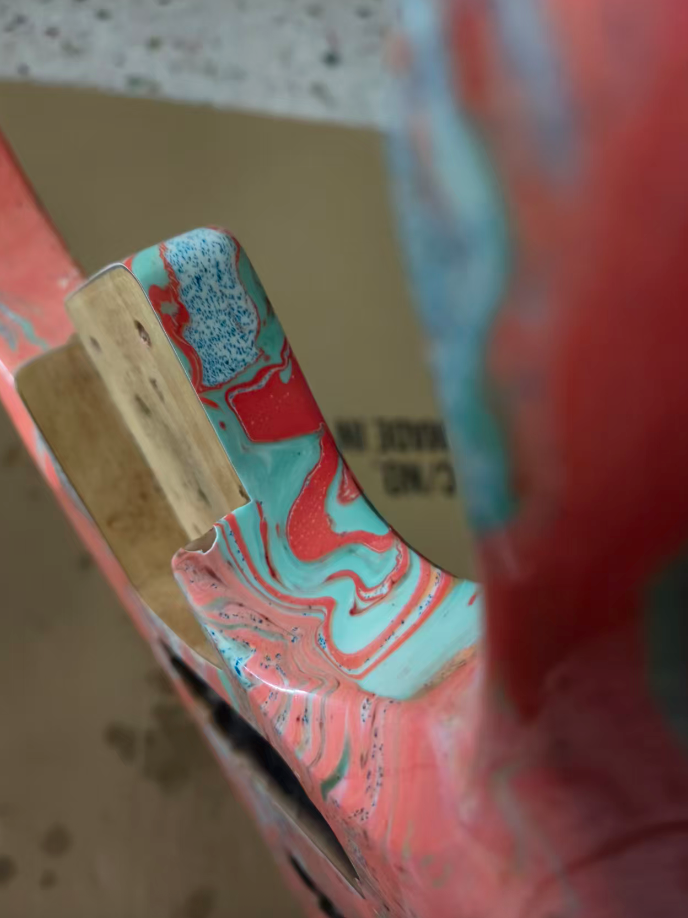 Red Blue Custom Splash Finish Guitar HH Body DIY Project