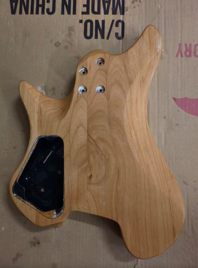 Alder Wood HSS Headless Guitar Body with Quilted Maple Top DIY Project