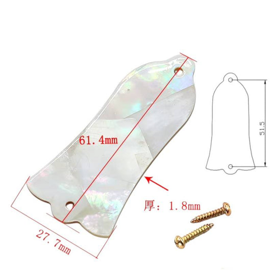 White Pearl Shell Fish Guitar 2 Point Truss Rod Cover Plate Fit Gibson Les Paul SG ES DOT