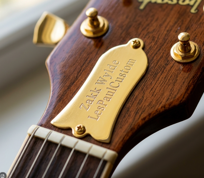 Gold Brass Guitar Truss Rod Cover For Zakk Wylde Les Paul LP