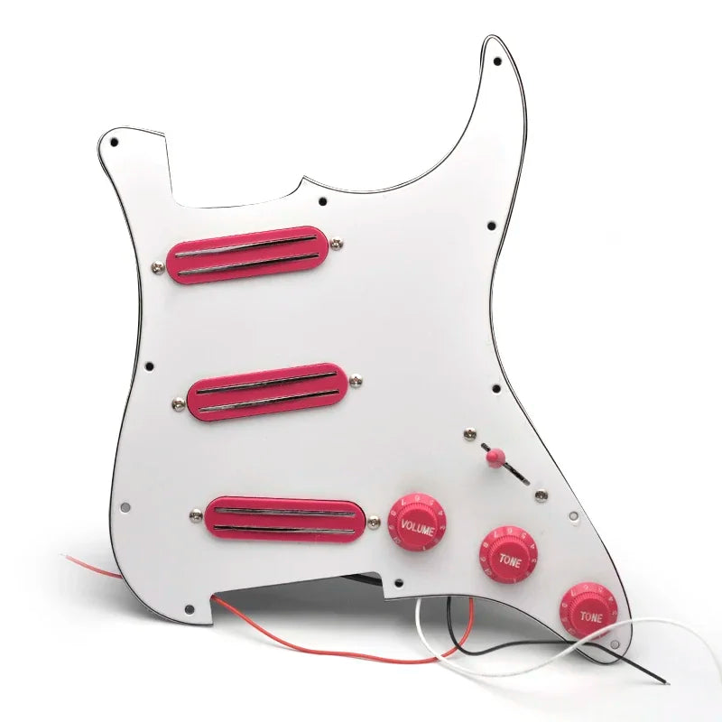 SSS Prewired Loaded Electric Guitar Pickguard Set Dual Rail Pickups For Fender Stratocaster Strat