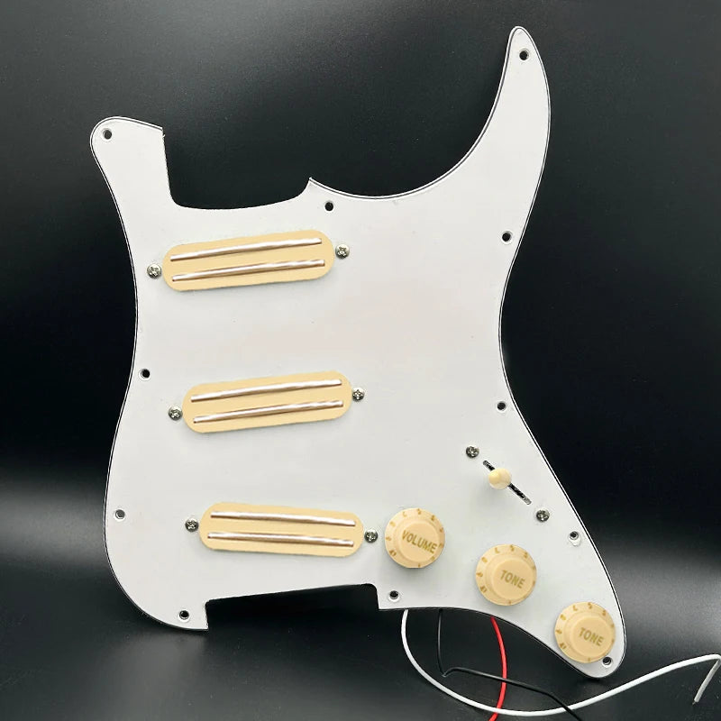 SSS Prewired Loaded Electric Guitar Pickguard Set Dual Rail Pickups For Fender Stratocaster Strat