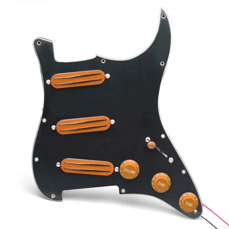 SSS Prewired Loaded Electric Guitar Pickguard Set Dual Rail Pickups For Fender Stratocaster Strat