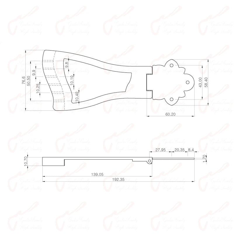 Archtop Jazz Guitar Tailpiece Trapeze