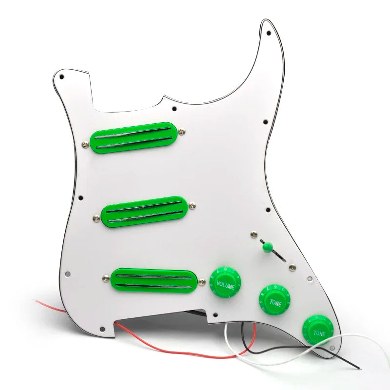 SSS Prewired Loaded Electric Guitar Pickguard Set Dual Rail Pickups For Fender Stratocaster Strat