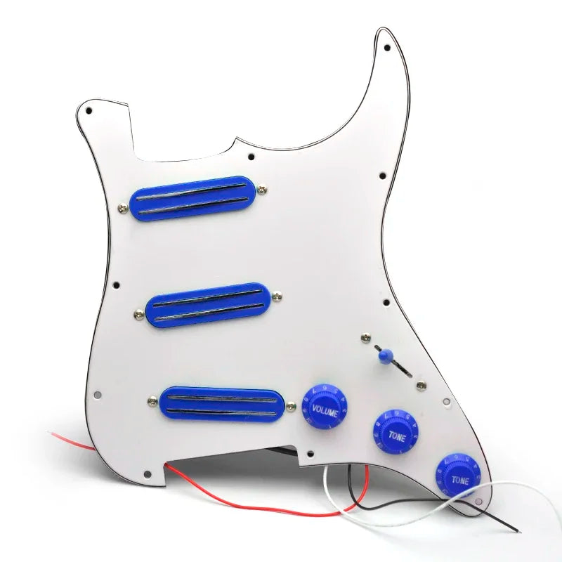 SSS Prewired Loaded Electric Guitar Pickguard Set Dual Rail Pickups For Fender Stratocaster Strat