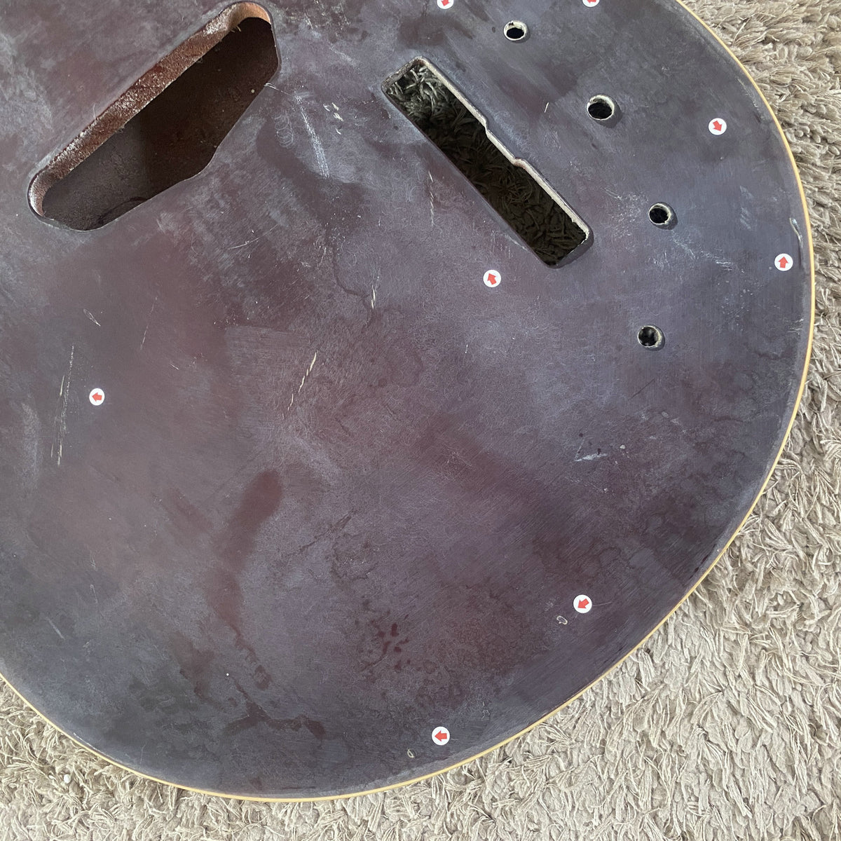 4 String Bass Semi Finished Project, Mahogany Body, Rosewood Fingerboard Neck - L538