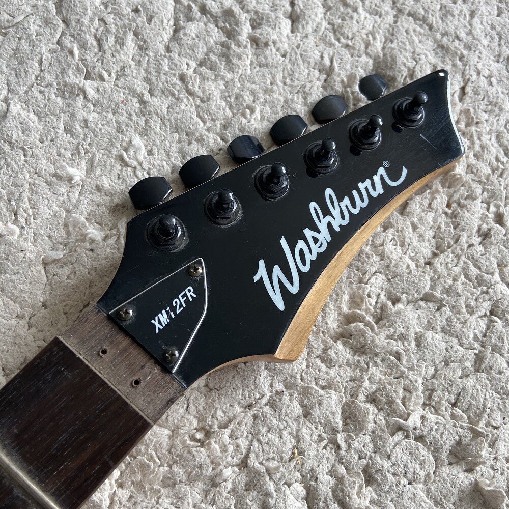 Black Washburn Guitar Maple Neck and Rosewood Fingerboard with Tuning Pegs