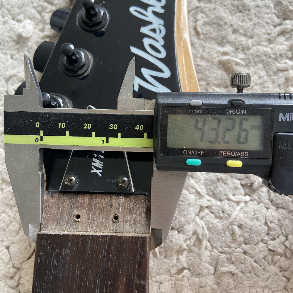 Black Washburn Guitar Maple Neck and Rosewood Fingerboard with Tuning Pegs