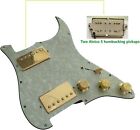 Gold Humbucker Prewired HH Pickguard 2 Alnico V Coil Split 5 Way Blade For Stratocaster Strat