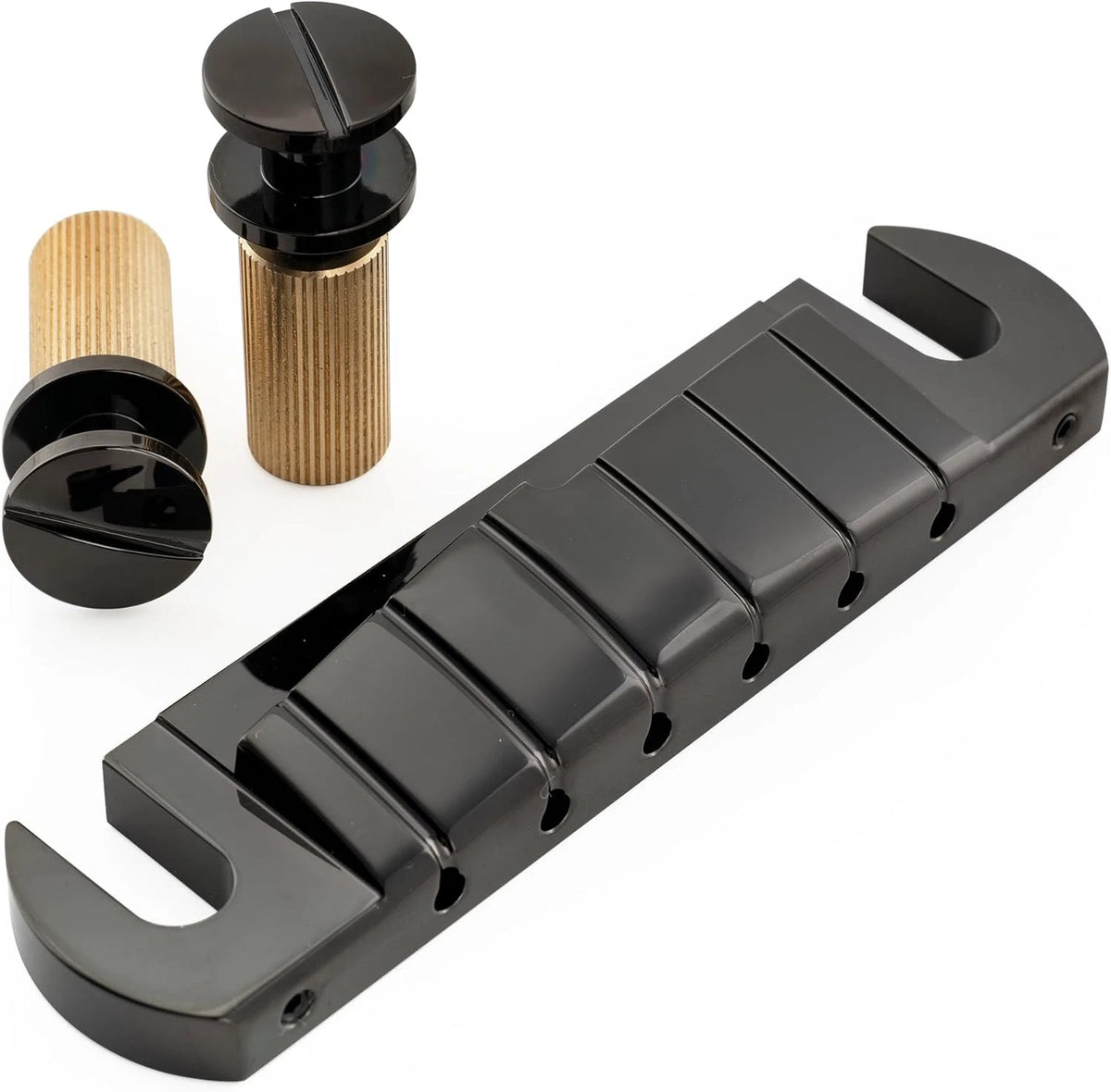 Solid Brass Guitar Black Wraparound Bridge Tailpiece Fit Epiphone,Ibane<wbr/>z,PRS
