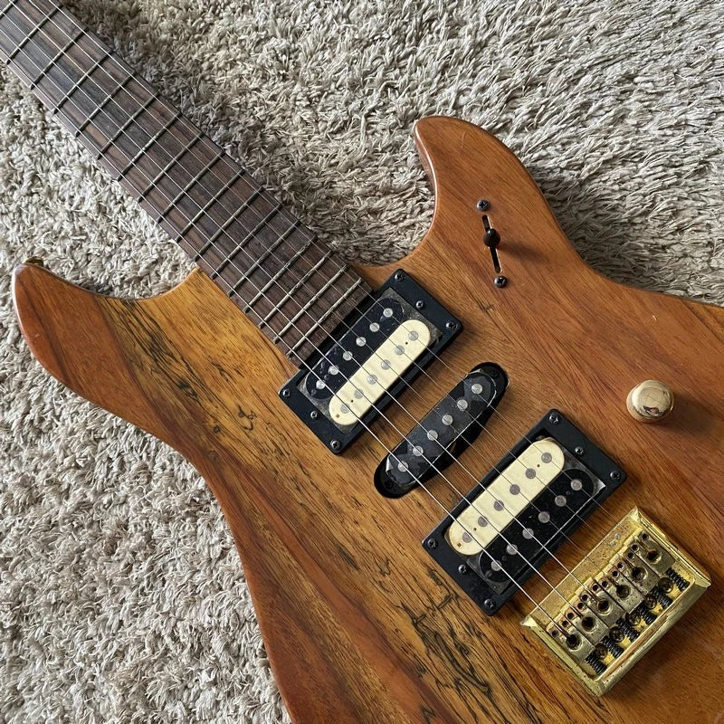 Sakura Burl Wood Top Electric Guitar, Mahogany Body, Rosewood Fingerboard