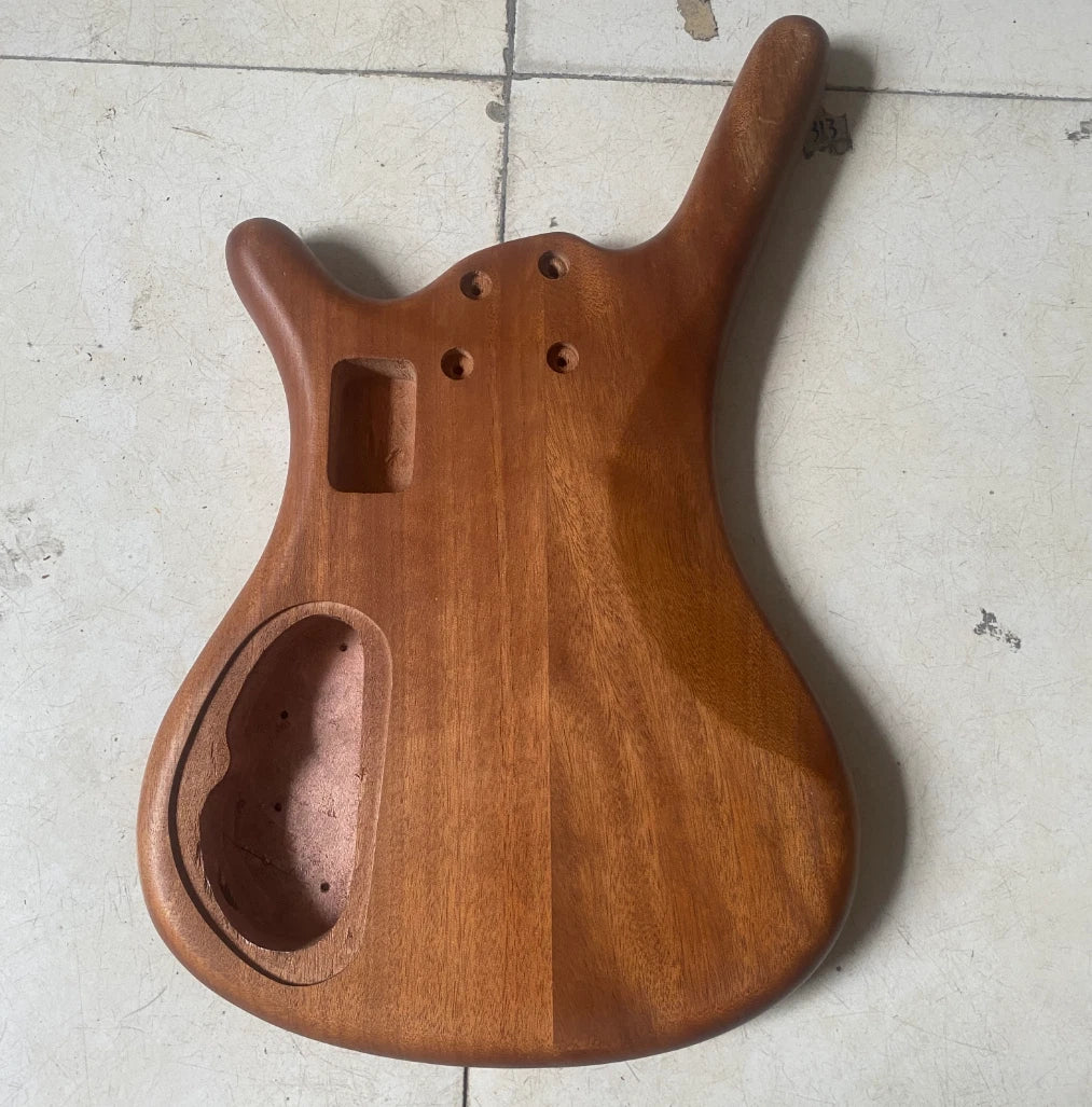 Zebra Wood Top Custom DIY Project Bass Guitar Mahogany Body