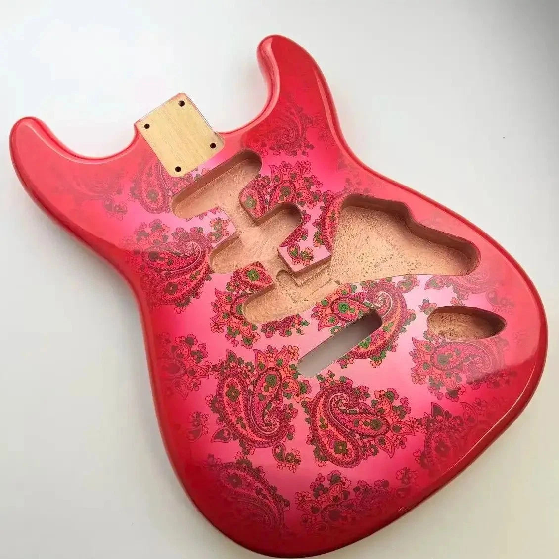 Alder Wood Red Paisley Guitar Body Fit ST