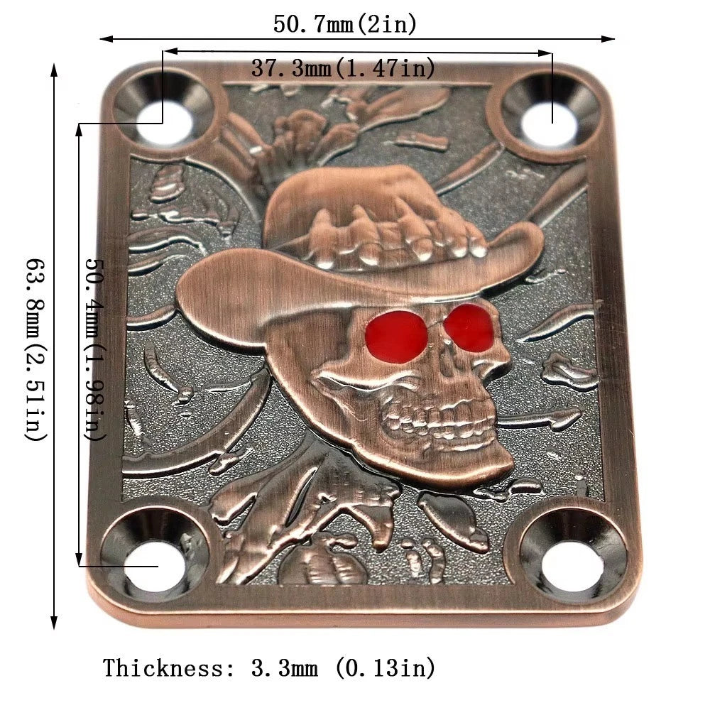 Rainbow Square Guitar Neck Plate with Screws for ST, TL and Jazz Bass