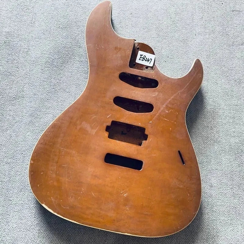 Orange HSS Quilted Maple Top Okoume Wood Guitar Body