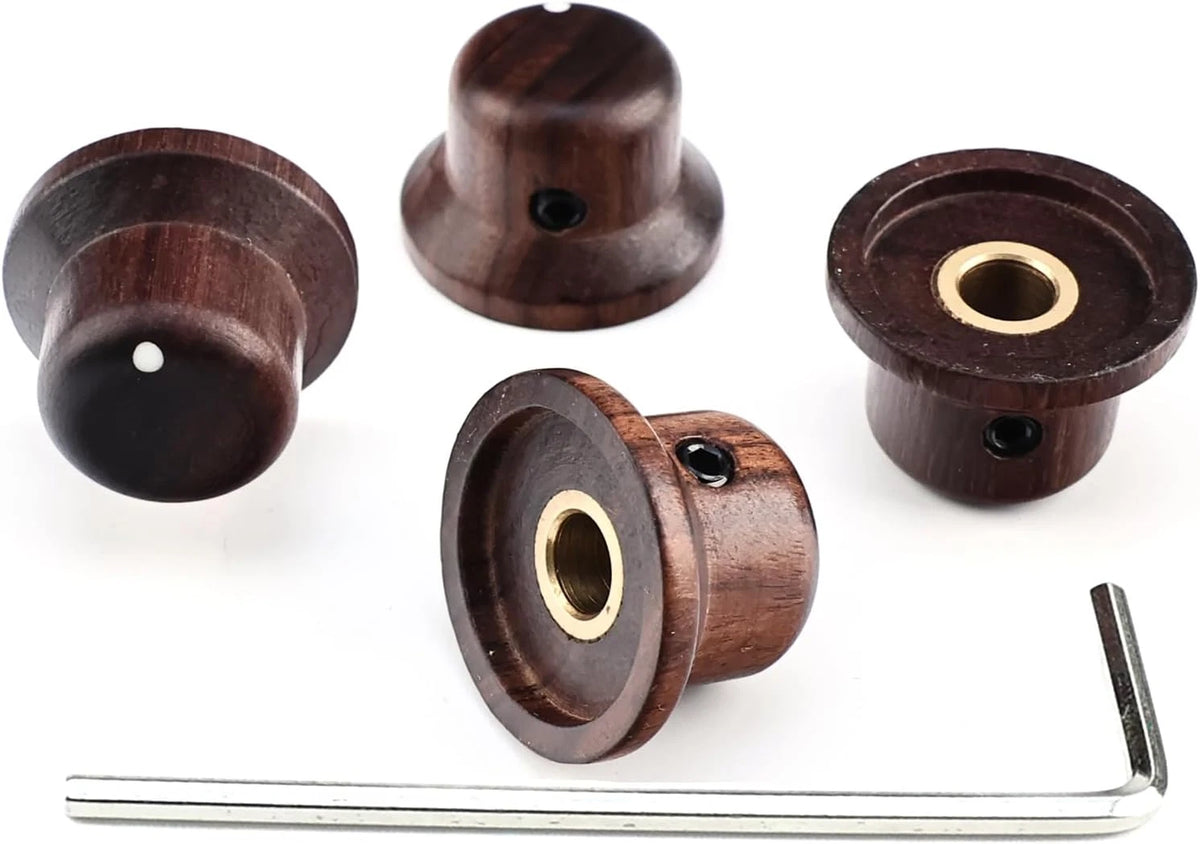 4pcs Rosewood Top Hat Guitar Volume Tone Knobs Fit Epiphone,Ibane<wbr/>z,Washburn,Cor<wbr/>t