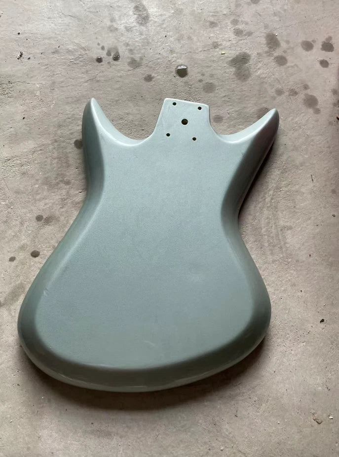 Metallic Gray Finish Guitar Solid Basswood Body Fit Teisco Sharkfin DIY Project