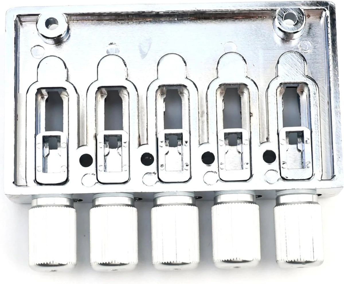 High Mass 5 String Headless Bass Bridge System in Chrome