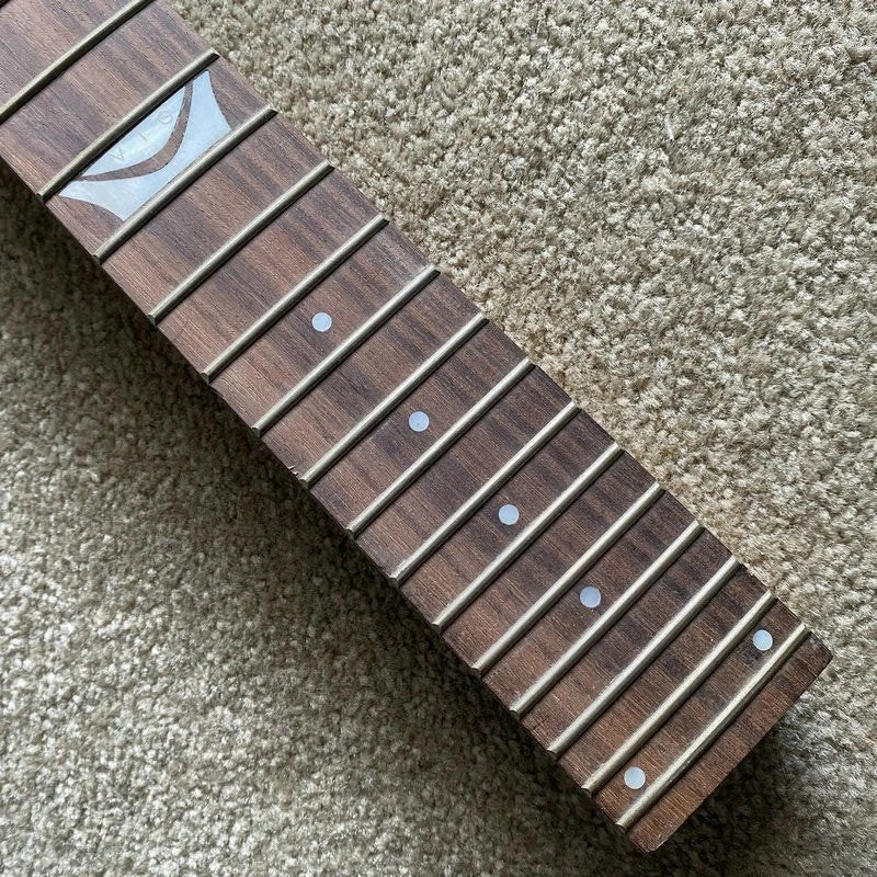 Maple Wood Guitar Neck, Reversed Headstock, Rosewood Fingerboard, 24 Frets