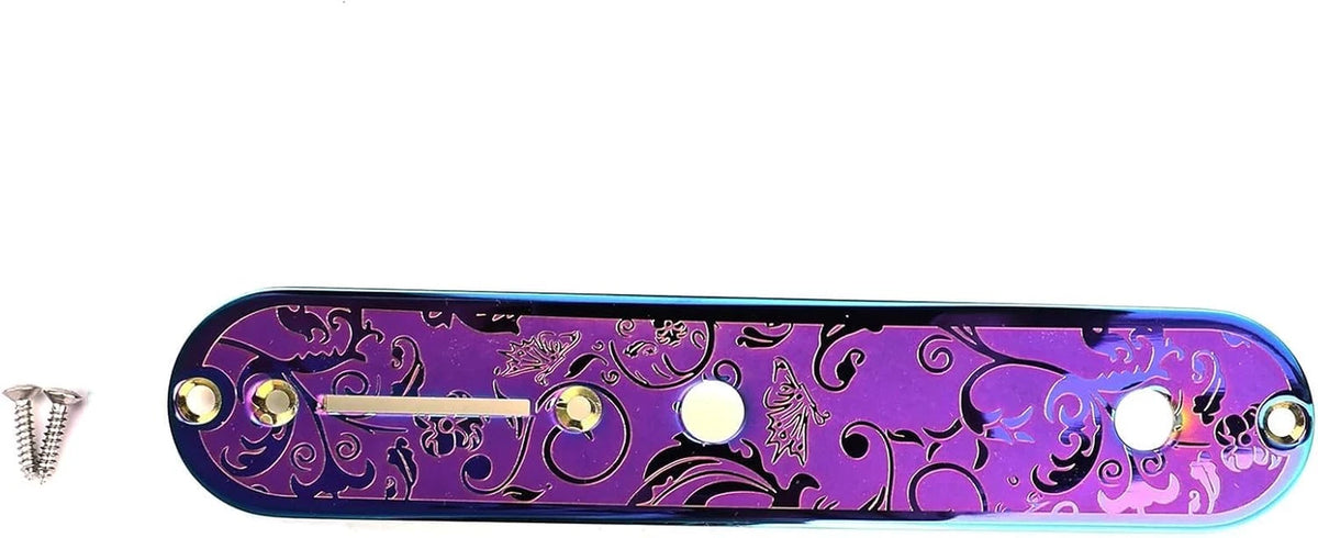 Rainbow Purple Engraved Guitar Control Plate Fit Telecaster Tele