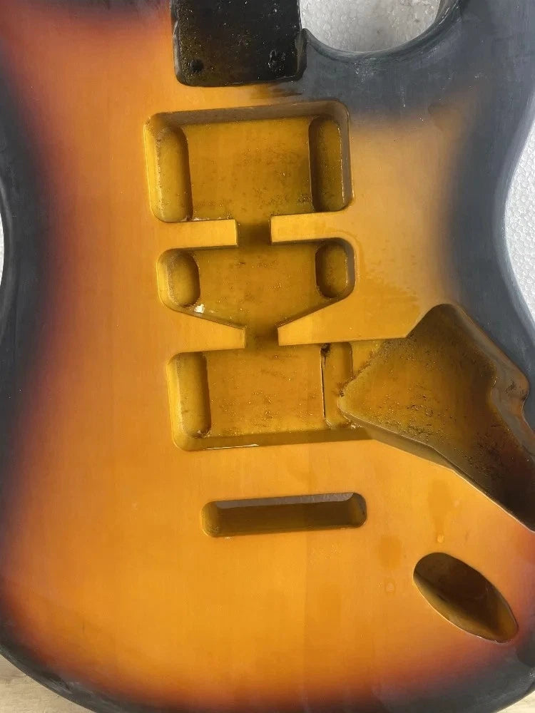 Sunburst Finish Guitar Poplar Wood Body Fit Strat ST DIY Project
