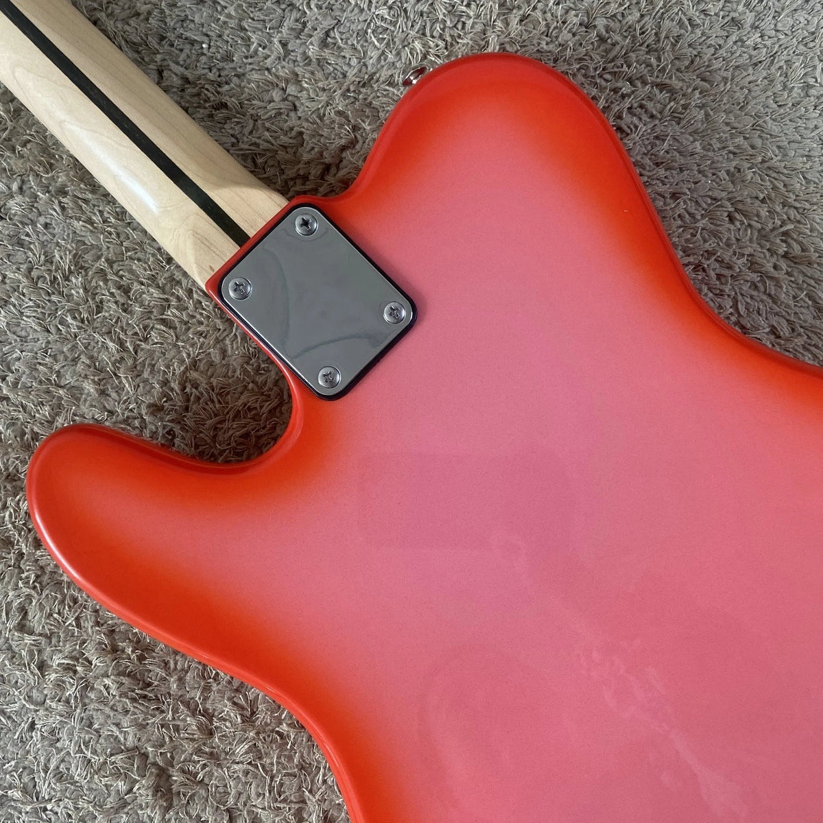 Pink Burst Electric Guitar, Basswood Body, Maple Neck