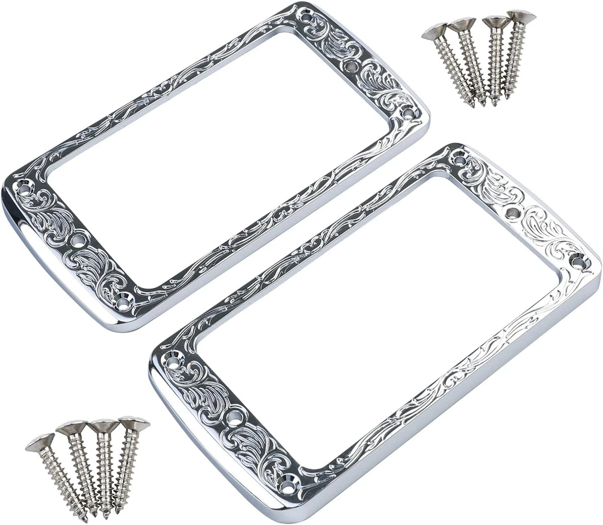 2pcs Flat Engraved Guitar Humbucker Pickup Rings Frames Fit Fender,Cort,ES<wbr/>P LTD