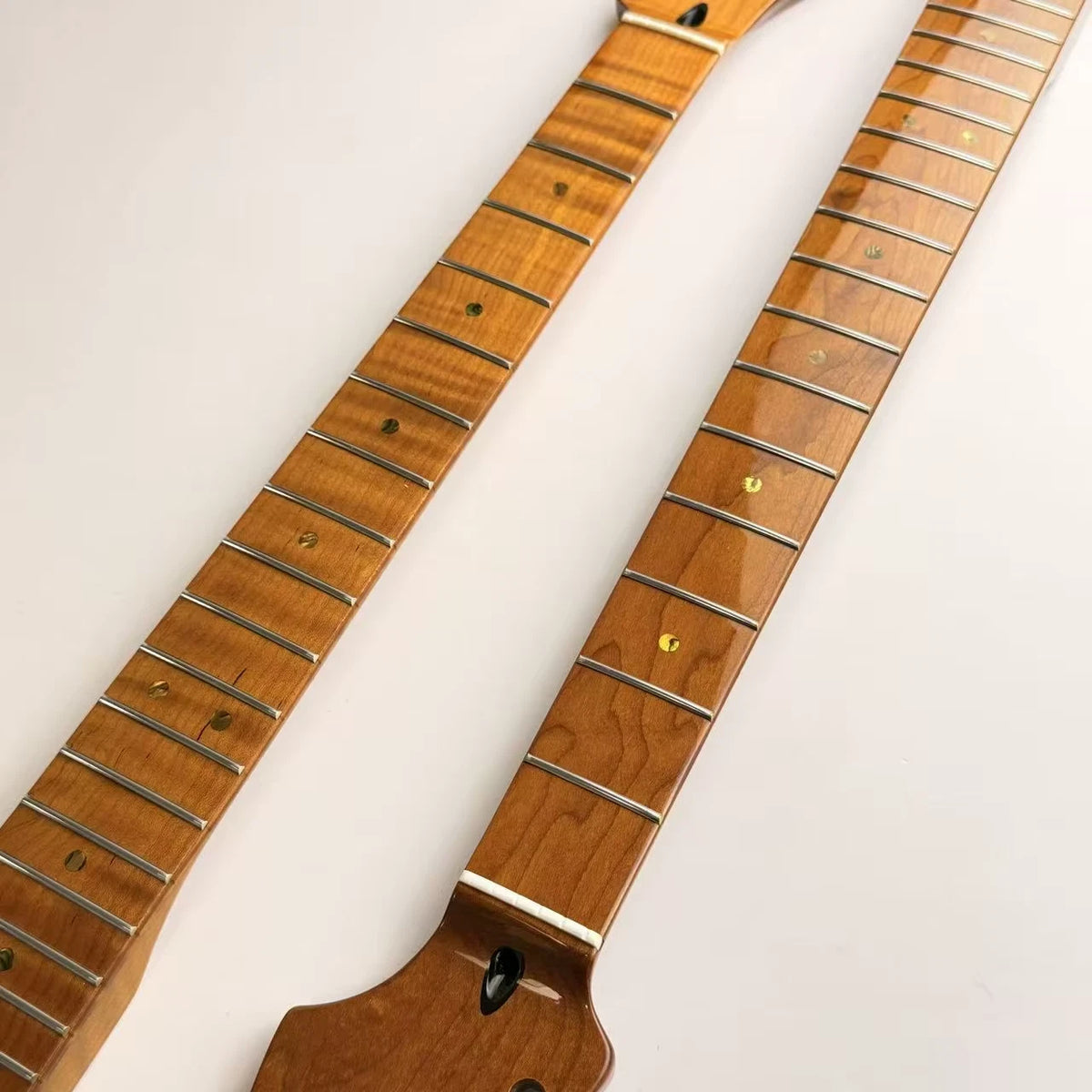 Roasted Tiger Flame Maple Guitar Neck, 22 Frets Fit ST