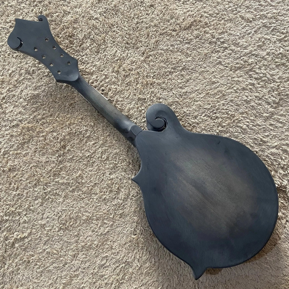 F Style 8 String Mandolin Body, Matte Black, No Frets