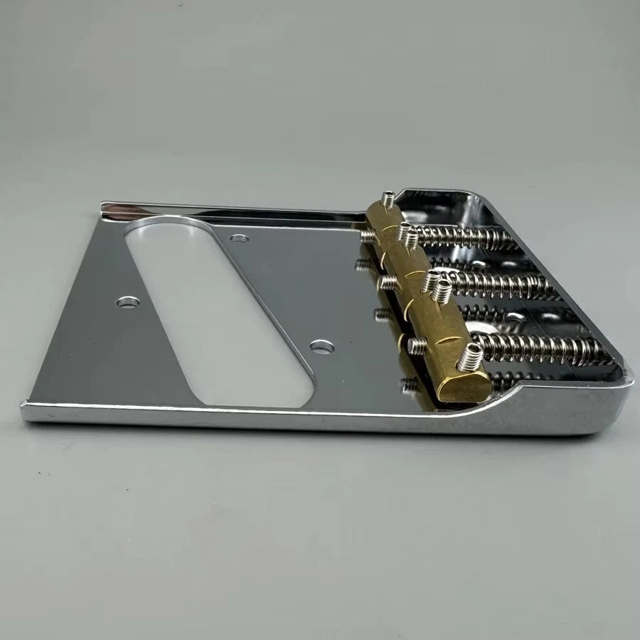 Chrome Lefty Guitar Ashtray Fixed Bridge with Brass Saddles Fit Telecaster Tele