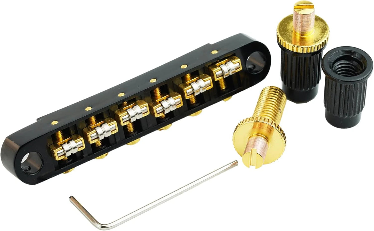 Black Roller Saddles Tune O Matic Guitar Bridge Fit Epiphone,Ibane<wbr/>z,Washburn,ESP